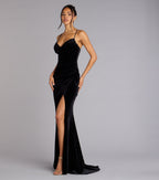 Fia Velvet Corset Mermaid Prom Dress – Sweetheart Wrap Long Formal Gown