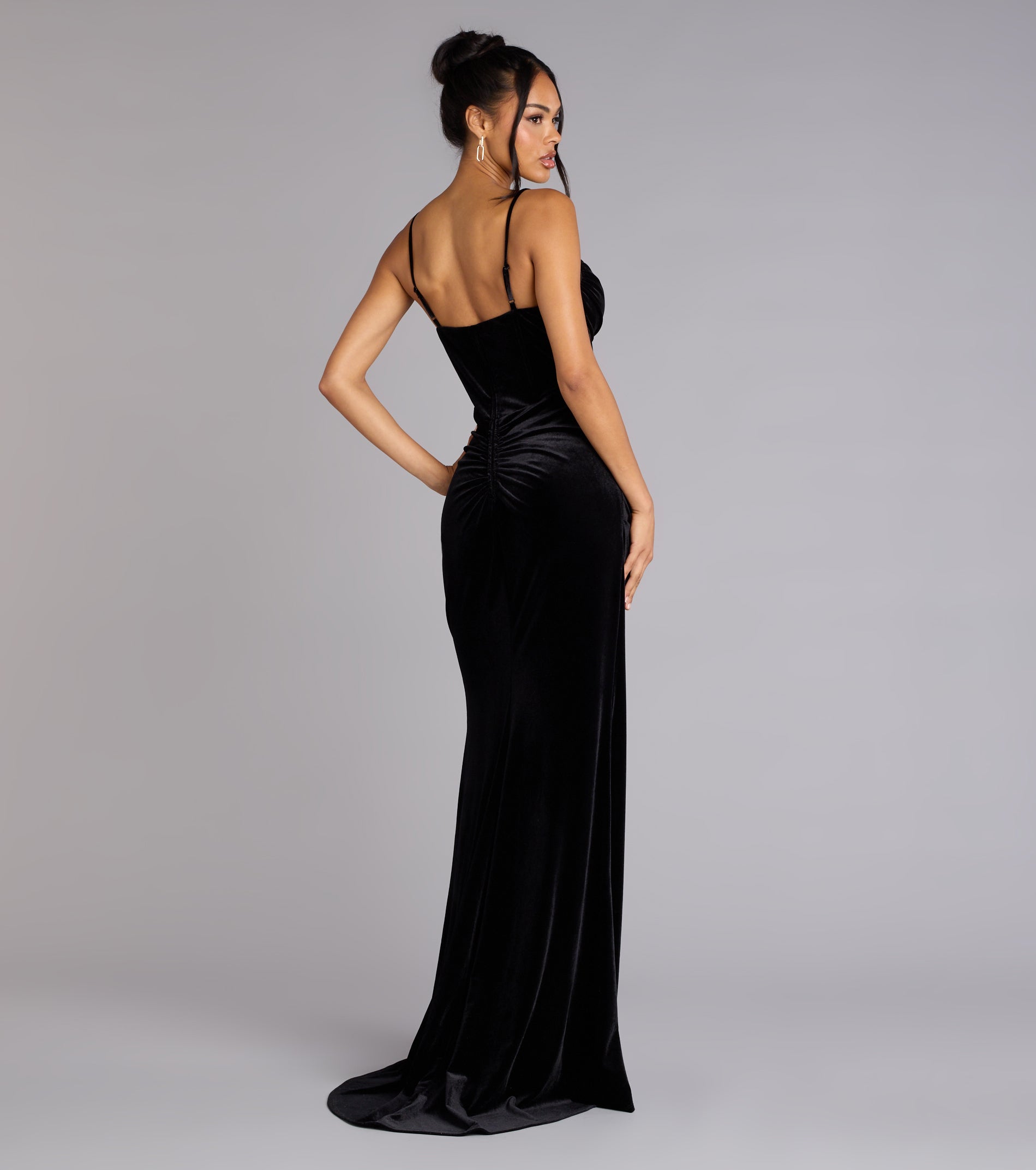 Fia Velvet Corset Mermaid Prom Dress – Sweetheart Wrap Long Formal Gown