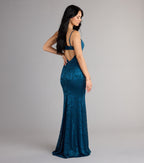 Haisley Floral Lace Mermaid Prom Dress – Open Back Long Formal Gown