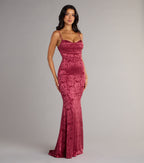 Haisley Floral Lace Mermaid Prom Dress – Open Back Long Formal Gown