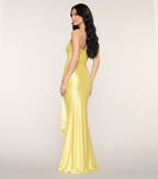 Yellow Strapless Mermaid Gown – Ruched Floor-Length Formal Dress