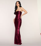 Yellow Strapless Mermaid Gown – Ruched Floor-Length Formal Dress