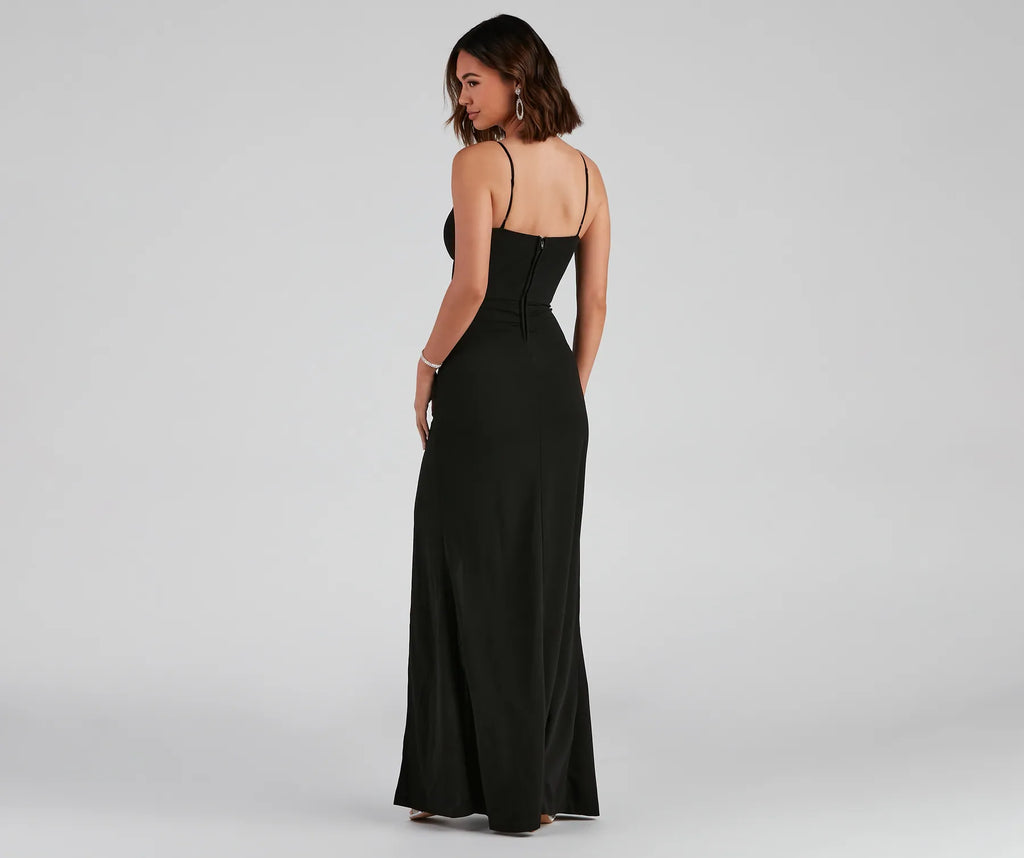 Alexia Illusion Mesh Prom Dress – High Slit A-Line Long Formal Gown