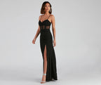 Alexia Illusion Mesh Prom Dress – High Slit A-Line Long Formal Gown