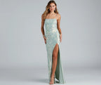 Edlyn Sequin Mermaid Prom Dress – Lace-Up Square Neck Long Formal Gown