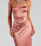 Mayra Satin Prom Dress – Square Neck High Slit Long Formal Gown