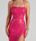 Detail: Rowena Pailletten Meerjungfrau Kleid Fuchsia