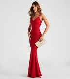 Rachel Glitter Mermaid Prom Dress – Lace-Up Long Formal Gown