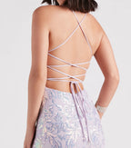 Edlyn Sequin Mermaid Prom Dress – Lace-Up Square Neck Long Formal Gown