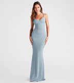 Rachel Glitter Mermaid Prom Dress – Lace-Up Long Formal Gown