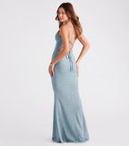 Rachel Glitter Mermaid Prom Dress – Lace-Up Long Formal Gown