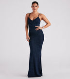 Rachel Glitter Mermaid Prom Dress – Lace-Up Long Formal Gown