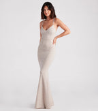 Rachel Glitter Mermaid Prom Dress – Lace-Up Long Formal Gown