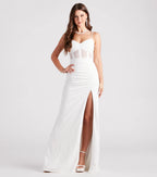 Alexia Illusion Mesh Prom Dress – High Slit A-Line Long Formal Gown