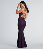 Rachel Glitter Mermaid Prom Dress – Lace-Up Long Formal Gown