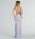 Rowan Glitter Ruched Mermaid Prom Dress – Open Back Long Formal Gown