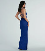 Rachel Glitter Mermaid Prom Dress – Lace-Up Long Formal Gown