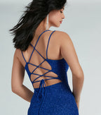 Rachel Glitter Mermaid Prom Dress – Lace-Up Long Formal Gown