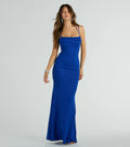 Katerina Glitter Mermaid Prom Dress – Square Neck Open Back Formal Gown