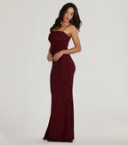 Wendy Glitter Mermaid Prom Dress – Square Neck Sleeveless Formal Gown
