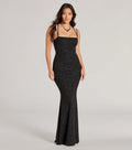 Jade Glitter Mermaid Prom Dress – Lace-Up Square Neck Long Formal Gown