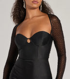 Wren Beaded Long Sleeve Prom Dress – High Slit Column Formal Gown