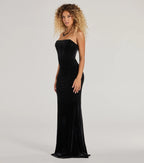 Luisa Velvet Mermaid Prom Dress – Pearl Fringe Corset Long Formal Gown