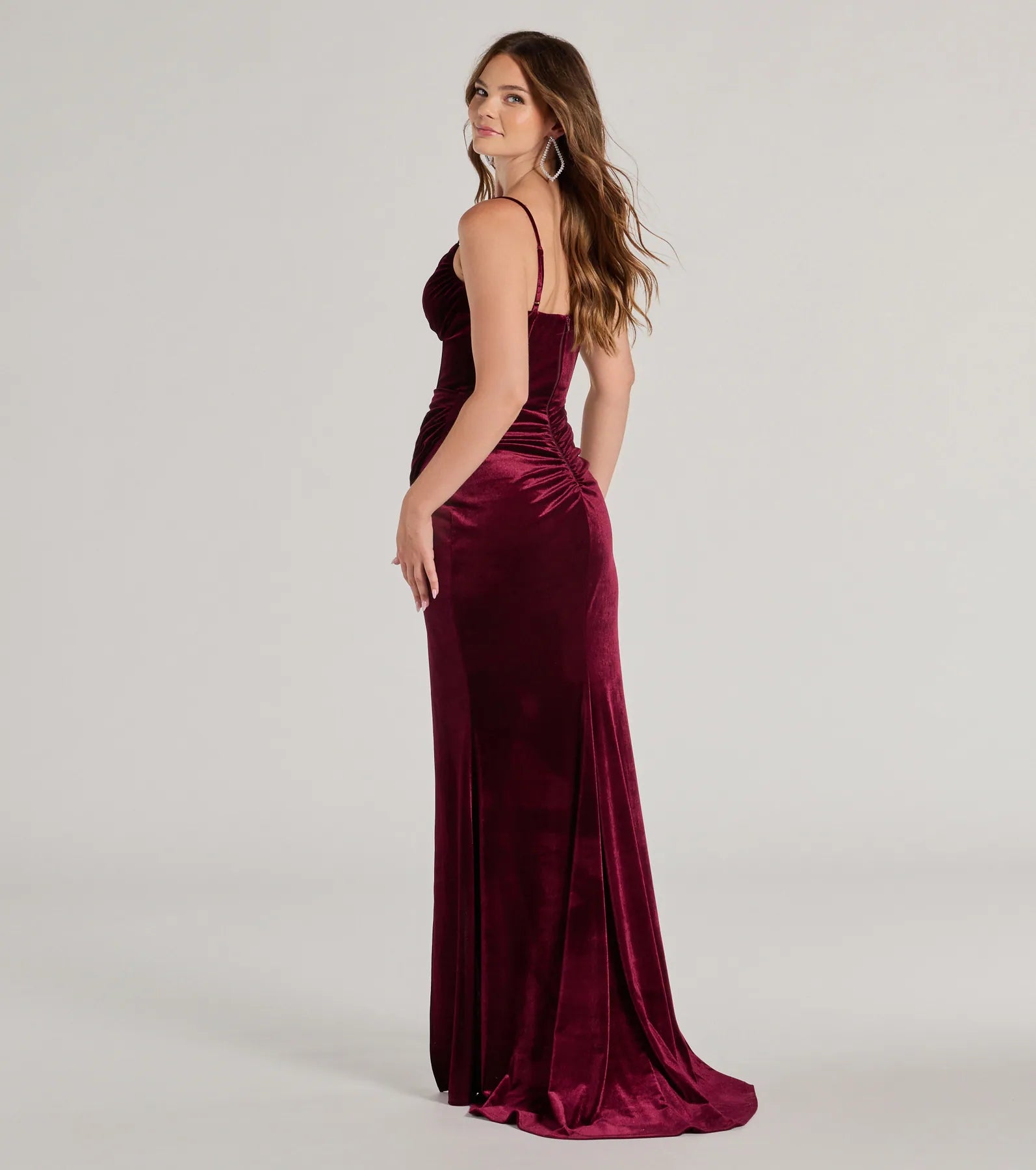 Fia Velvet Corset Mermaid Prom Dress – Sweetheart Wrap Long Formal Gown