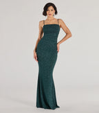 Wendy Glitter Mermaid Prom Dress – Square Neck Sleeveless Formal Gown
