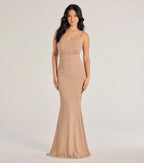 Wendy Glitter Mermaid Prom Dress – Square Neck Sleeveless Formal Gown