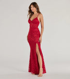 Teresa Glitter Lace Corset Mermaid Prom Dress – Lace-Up Long Formal Gown