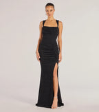 Drew Glitter Mermaid Prom Dress – Open Back Cowl Neck Long Formal Gown