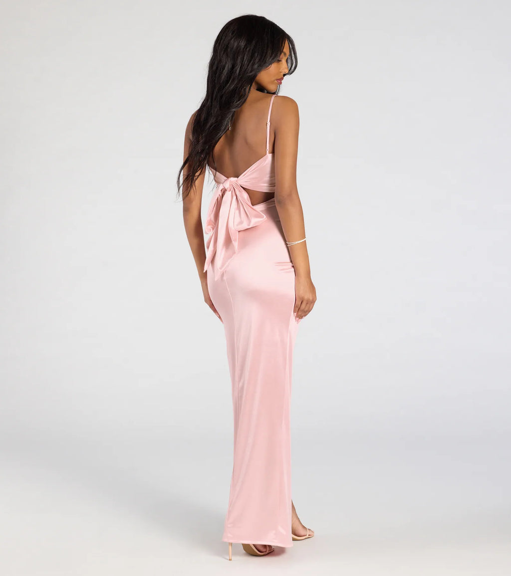 Carolina Wickelkleid Rosa Seitenansicht mit Square Neck