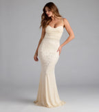 Haisley Floral Lace Mermaid Prom Dress – Open Back Long Formal Gown
