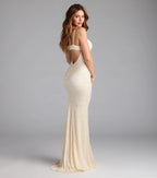Haisley Floral Lace Mermaid Prom Dress – Open Back Long Formal Gown