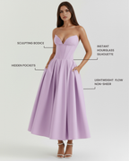 Violet Boned Corseted Ball Gown – Voluminous Skirt Wedding Guest Prom Formal Dress 2026