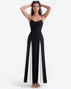 Cream A-Line Paneled Midi Dress – Elegant Wedding Guest Garden Party Outfit