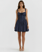 Sweetheart Lace-Up Mini Dress – Feminine Wedding Guest Party Outfit