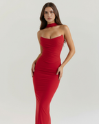 Mesh Corset Maxi Dress Set – 3-Piece Corset Skirt & Scarf Wedding Guest Evening Outfit