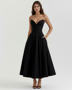 Corseted Ball Gown with Voluminous Skirt – Prom Wedding Guest Formal Dress