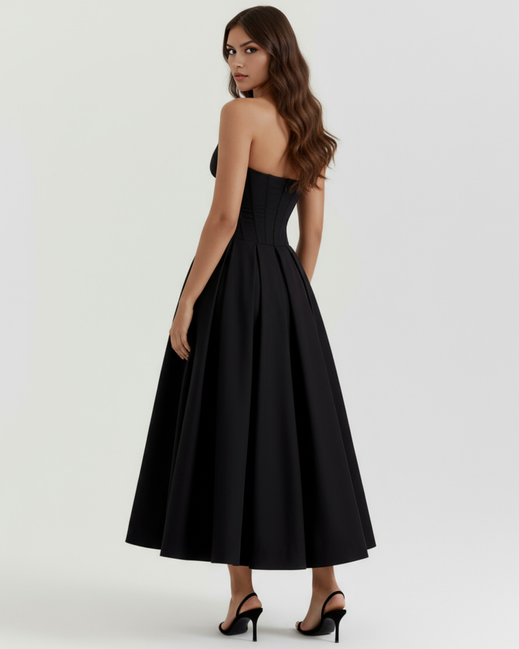 Corseted Ball Gown with Voluminous Skirt – Prom Wedding Guest Formal Dress