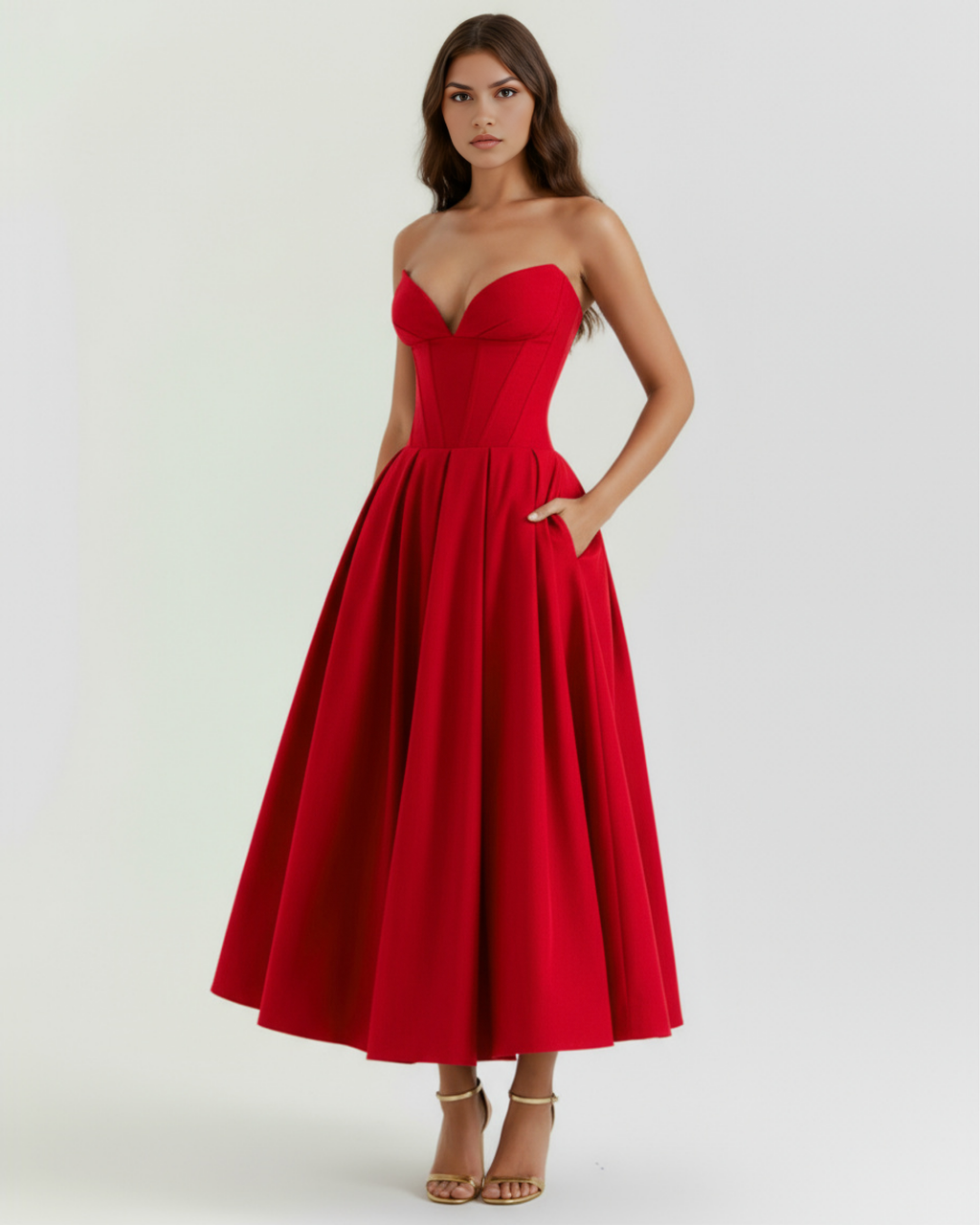 Strapless Corseted Ball Gown – Voluminous Skirt Wedding Guest Formal Dress 2026