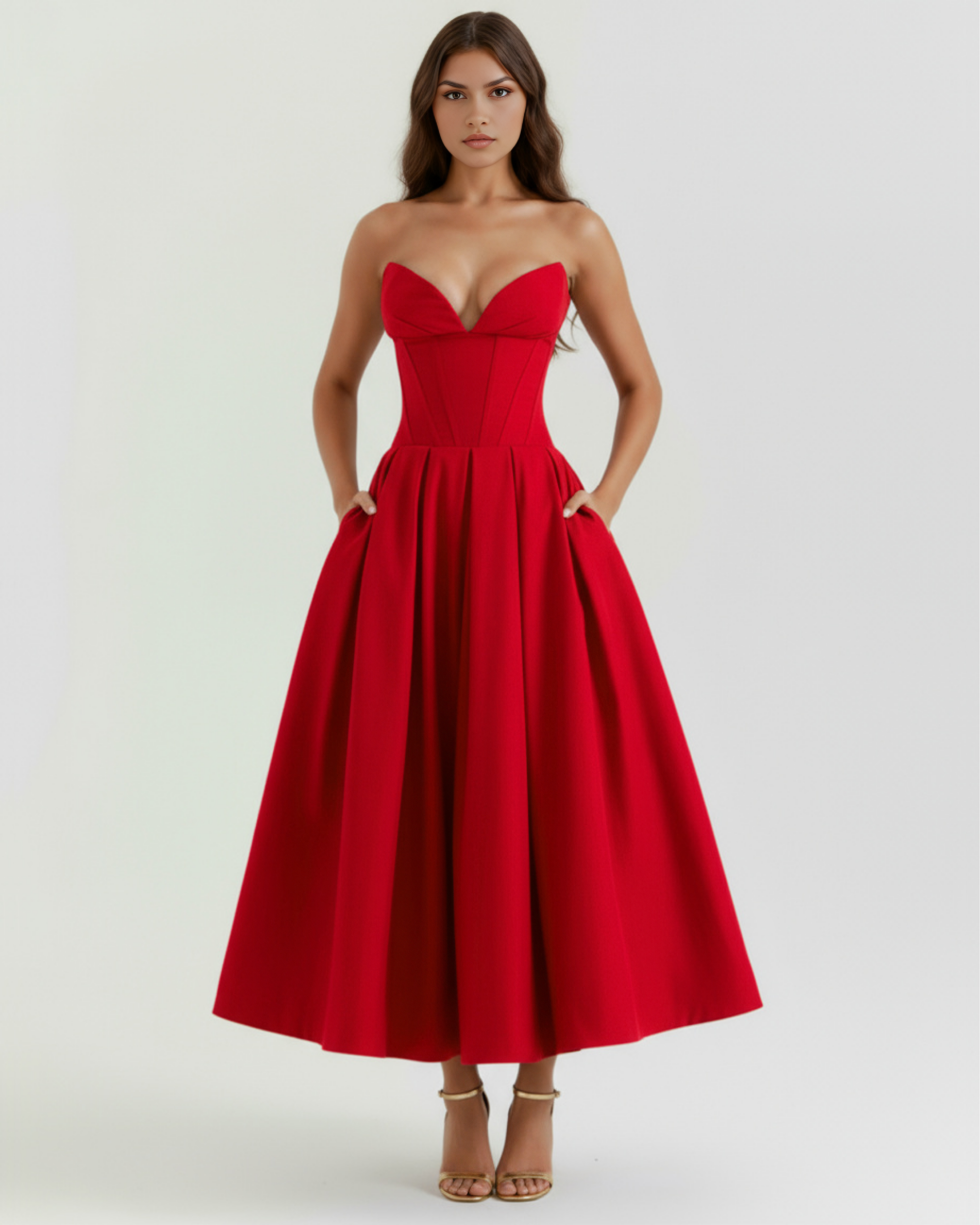 Strapless Corseted Ball Gown – Voluminous Skirt Wedding Guest Formal Dress 2026