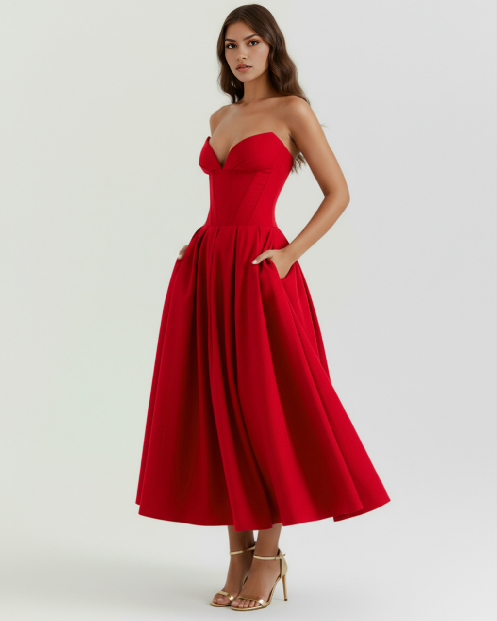 Strapless Corseted Ball Gown – Voluminous Skirt Wedding Guest Formal Dress 2026