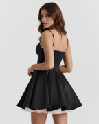 Boned Sweetheart Tulle Mini Dress with Pockets – Romantic Wedding Guest Party Gown