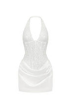 Weißes Pailletten-Minikleid mit Korsett-Oberteil – Standesamt & Junggesellinnenabschied