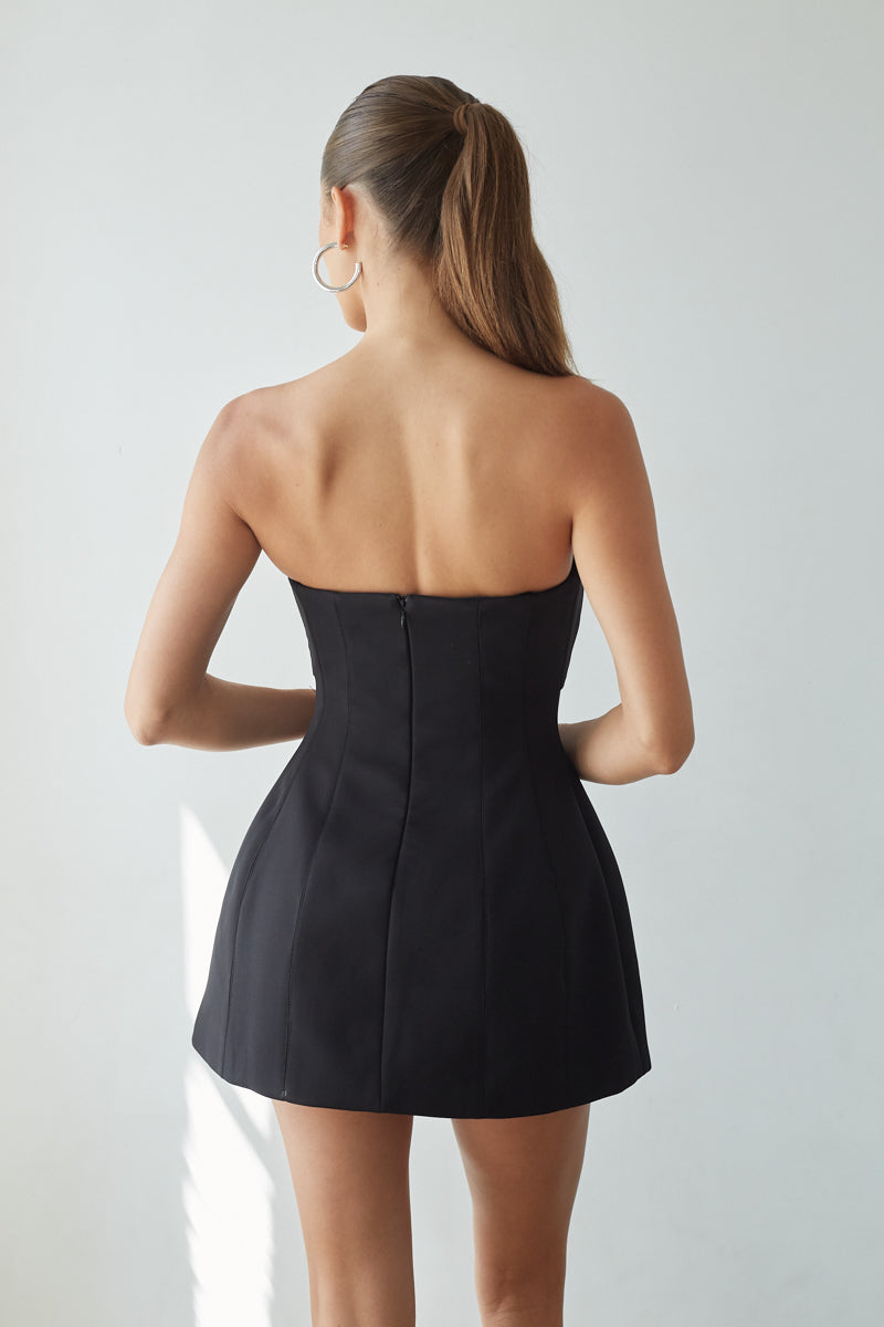 Strapless Bubble Mini Dress – Graduation Dress & Bridal Party Gown
