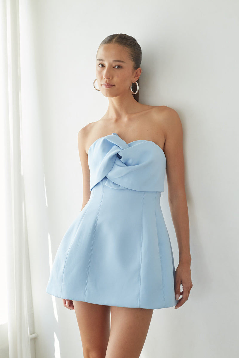 Strapless Bubble Mini Dress – Graduation Dress & Bridal Party Gown