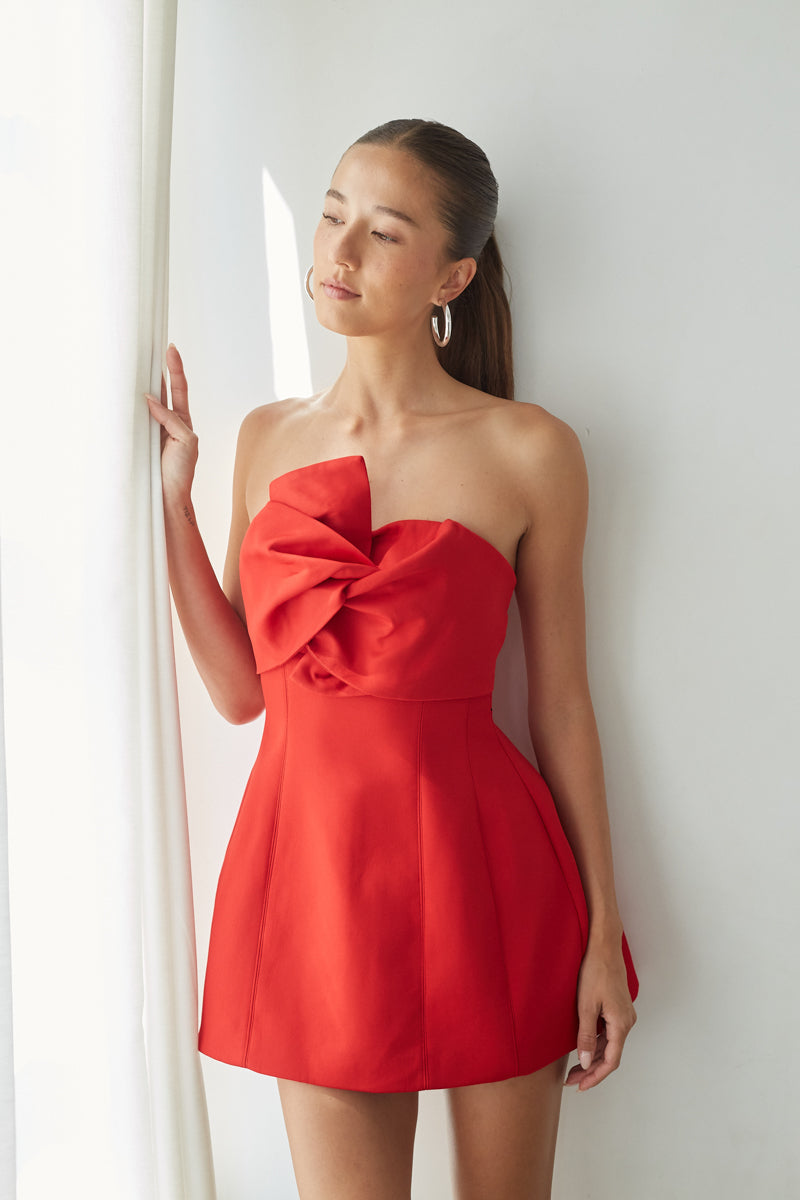 Strapless Bubble Mini Dress – Graduation Dress & Bridal Party Gown
