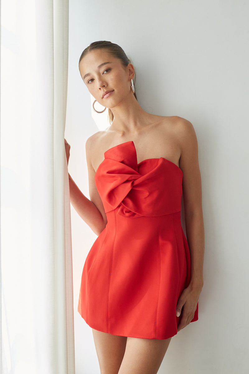 Strapless Bubble Mini Dress – Graduation Dress & Bridal Party Gown